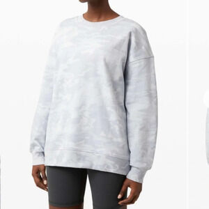 Lululemon Perfectly Oversized Crew Sweatshirt Gray Camo Camouflage